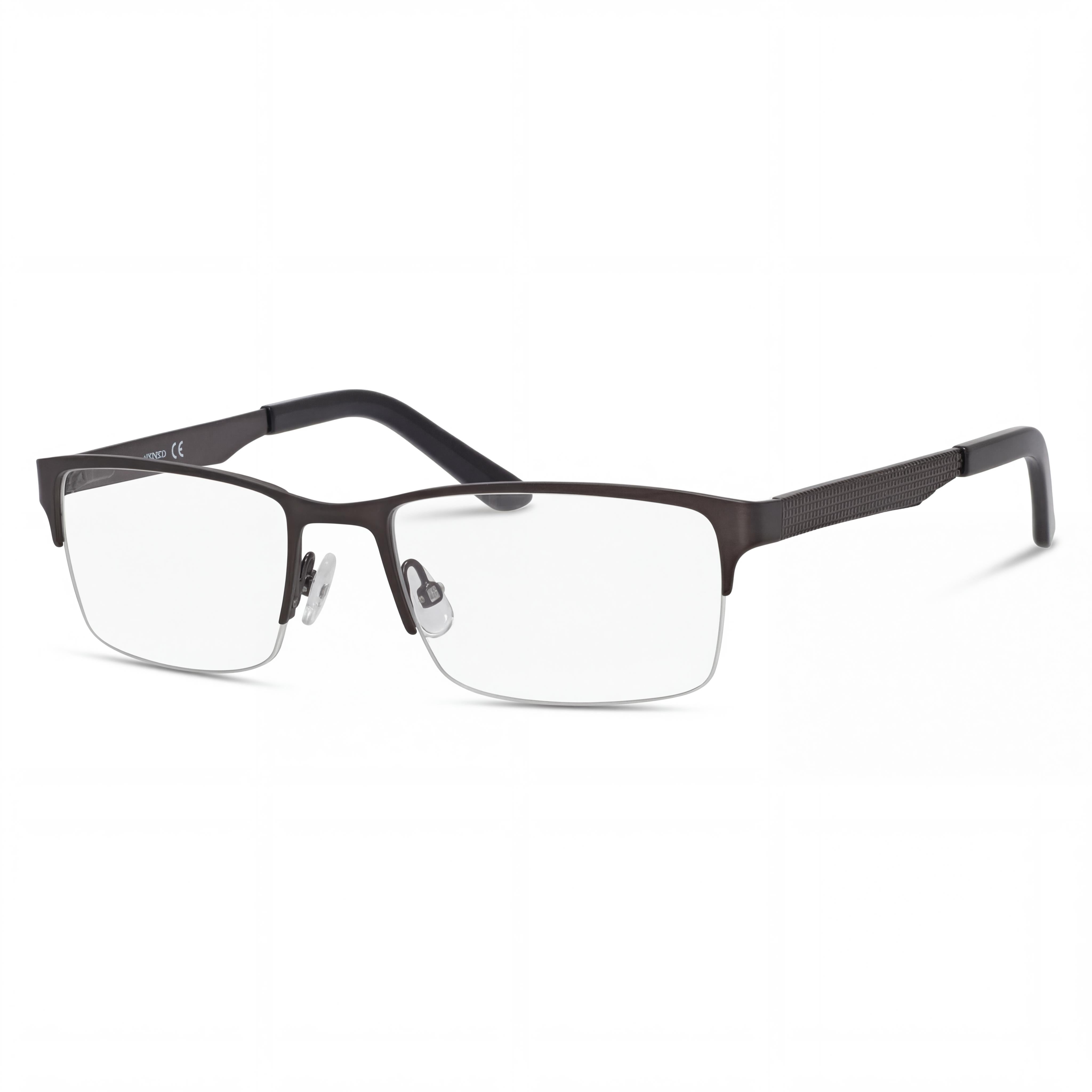 Montura metálica para hombre Adensco Ad 115 en rutenio oscuro semimate con lentes transparentes de 51 mm, Photo 1