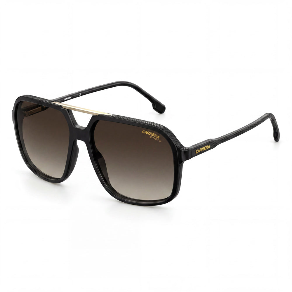 Carrera CARRERA 229/S Unisex Black Brown Shaded Pilot Polycarbonate UV 400 Sunglasses 59mm