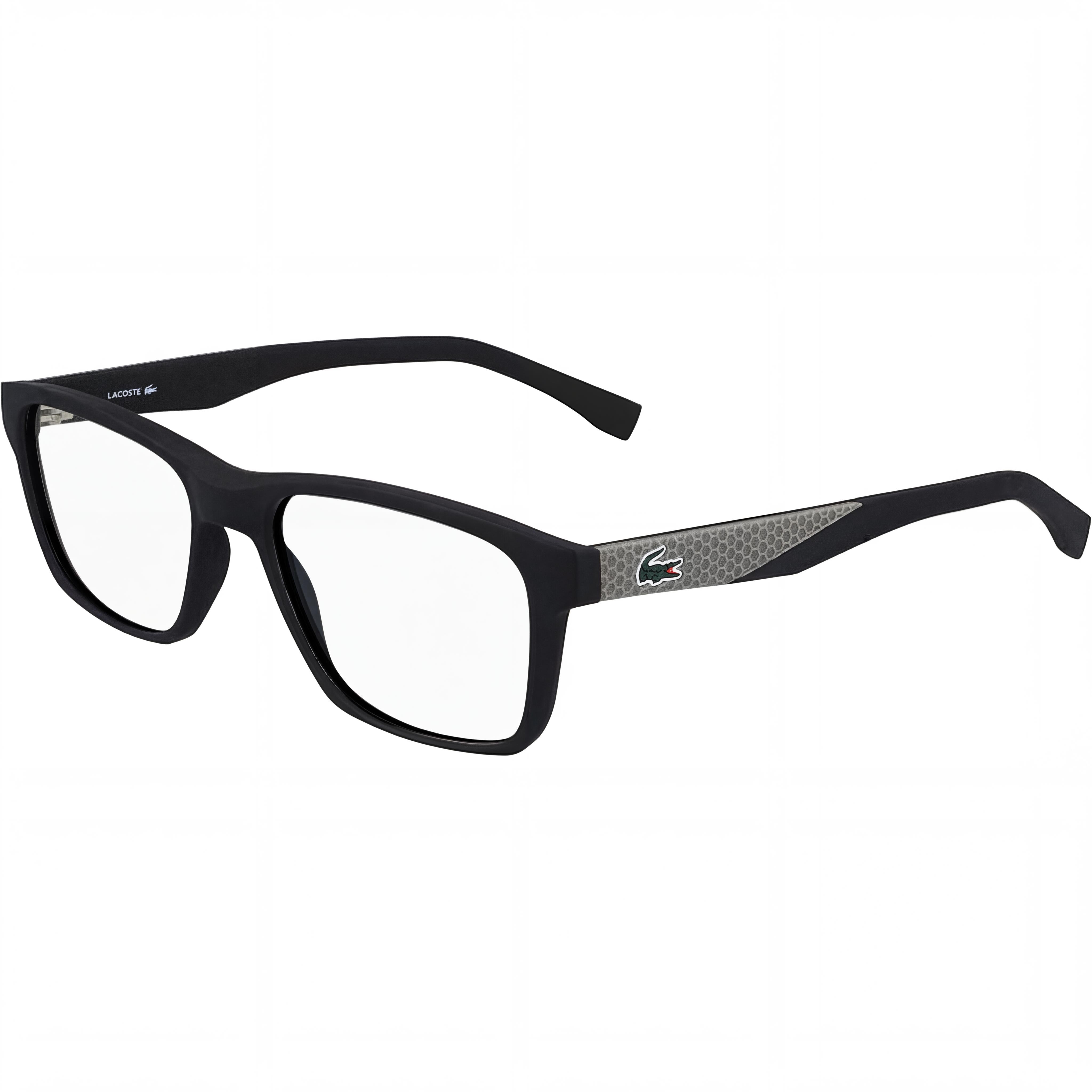 Gafas de lectura rectangulares de plástico con montura completa de diseñador Lacoste L2862 para hombre, color negro mate, 54-17-150 mm, Photo 1