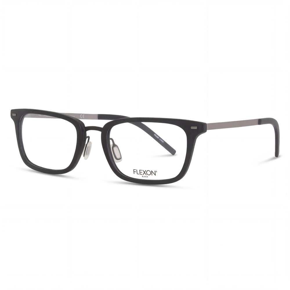 Gafas Flexon B2021 de metal negro unisex con lentes de 54 mm de ancho, puente de 20 mm y patillas de 145 mm