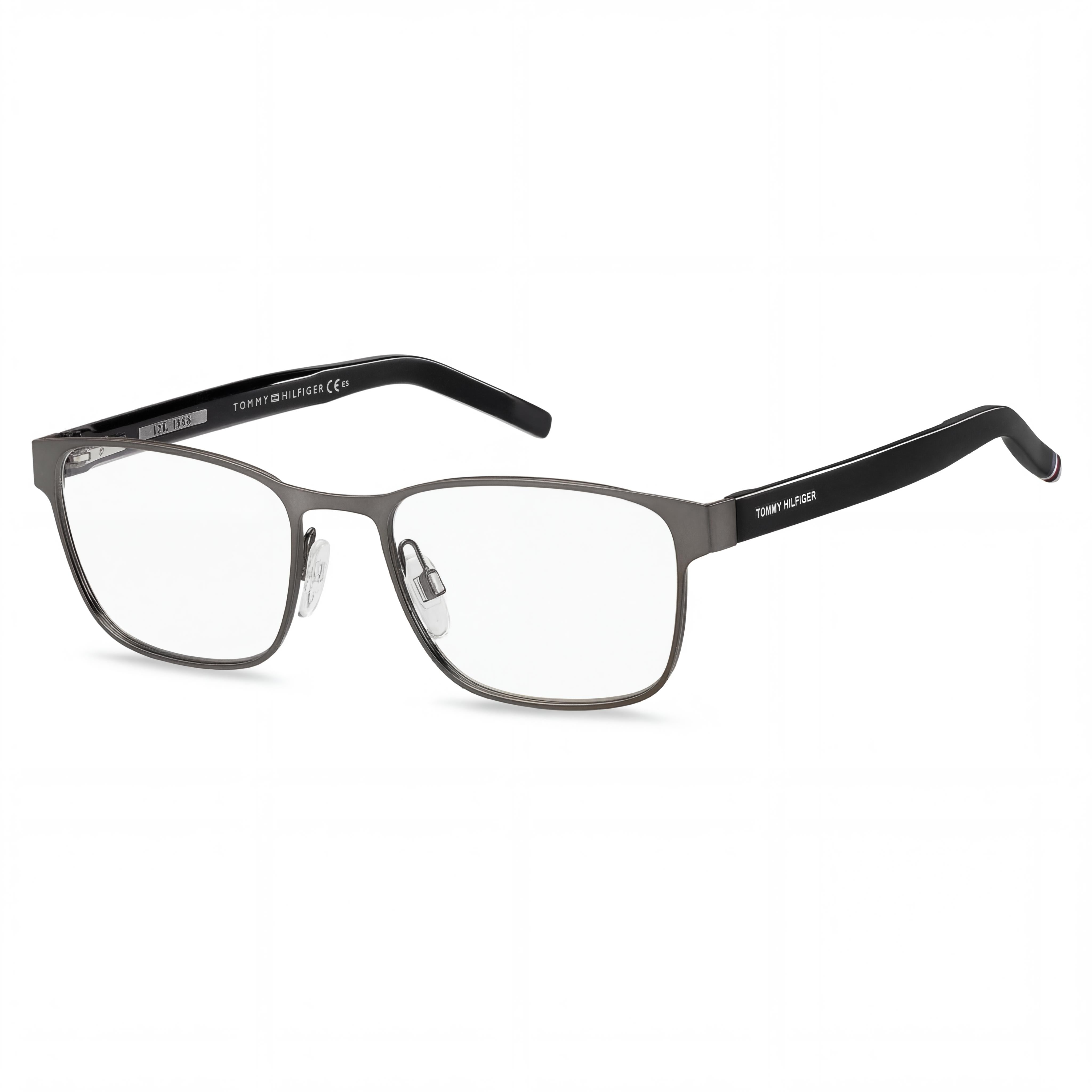Gafas rectangulares de acero inoxidable semi mate rutenio oscuro Tommy Hilfiger T. Hilfiger 1769 para hombre 55mm, Photo 1