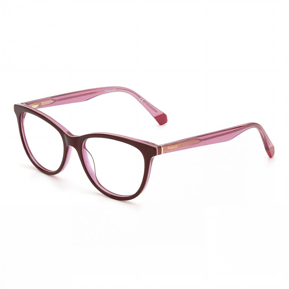 Polaroid Pld D395 Men's Plastic Frame Burgundy Pink Non Polarized Optical Frames 52-16-145