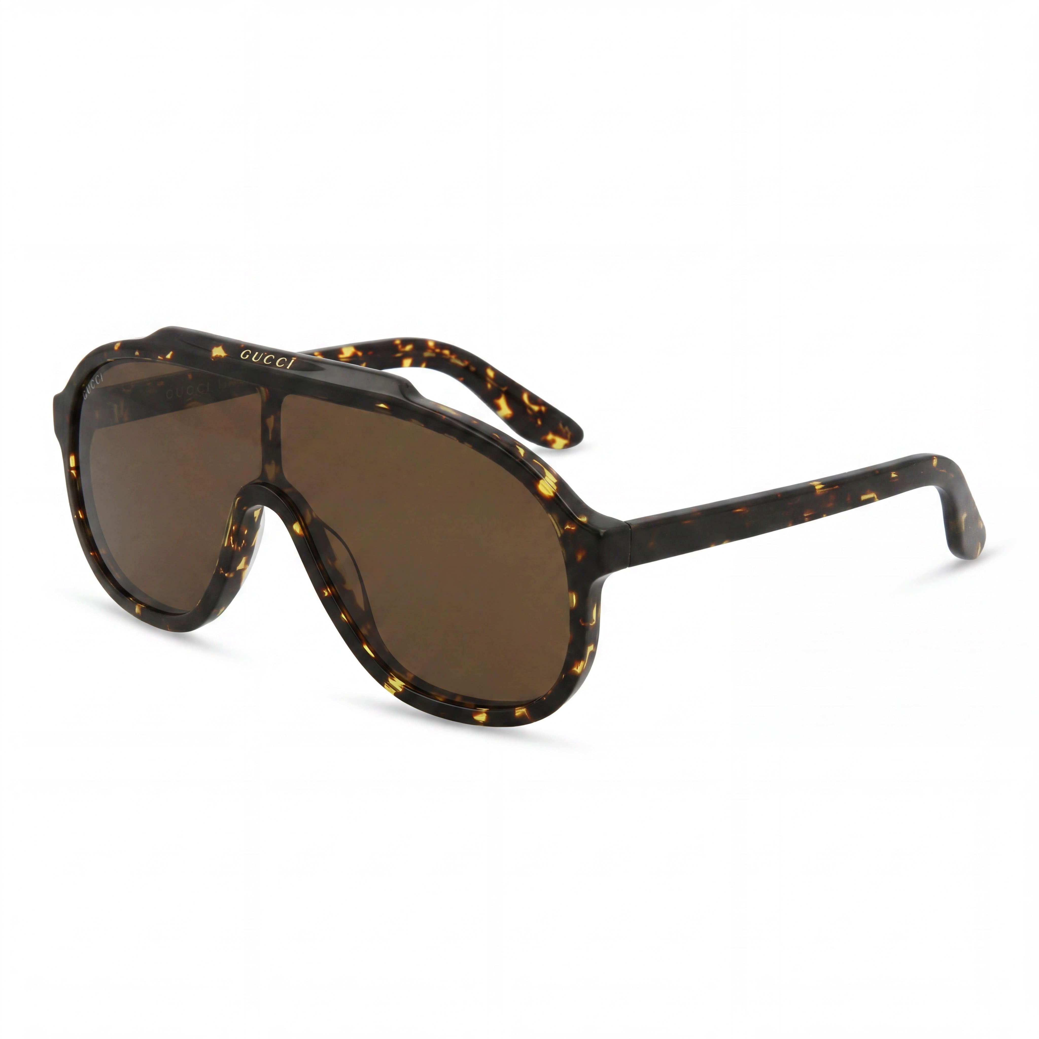 Gucci Men's Aviator GG1038S Havana Brown Acetate Sunglasses with Brown Lenses & UV Protection 99mm, Photo 1