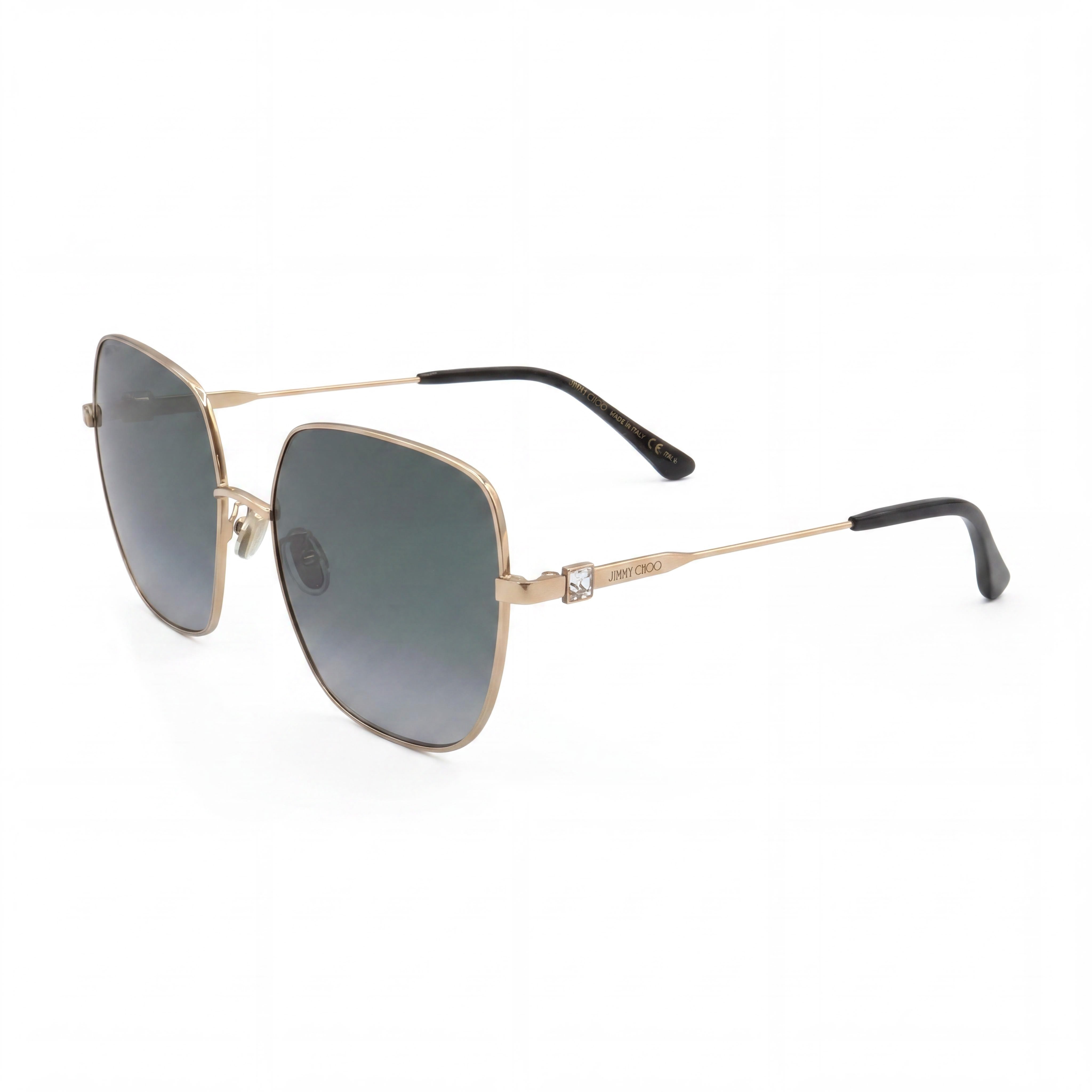 JIMMY CHOO KORI/G/SK Women's Gold Black Alloy Steel Butterfly Grey Gradient 100% UV Sunglasses 60mm, Photo 1