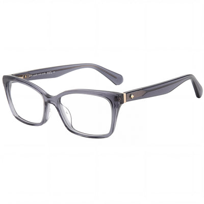 kate spade new york Modern Women's Transparent Grey Acetate Full Rim Square Eyeglasses with Grey Lenses 52mm