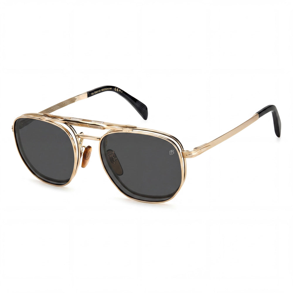 David Beckham Db 1082/G/Cs Men's Metal Frame Polycarbonate Lens Gold Black UV Protection Sunglasses 52-20-145