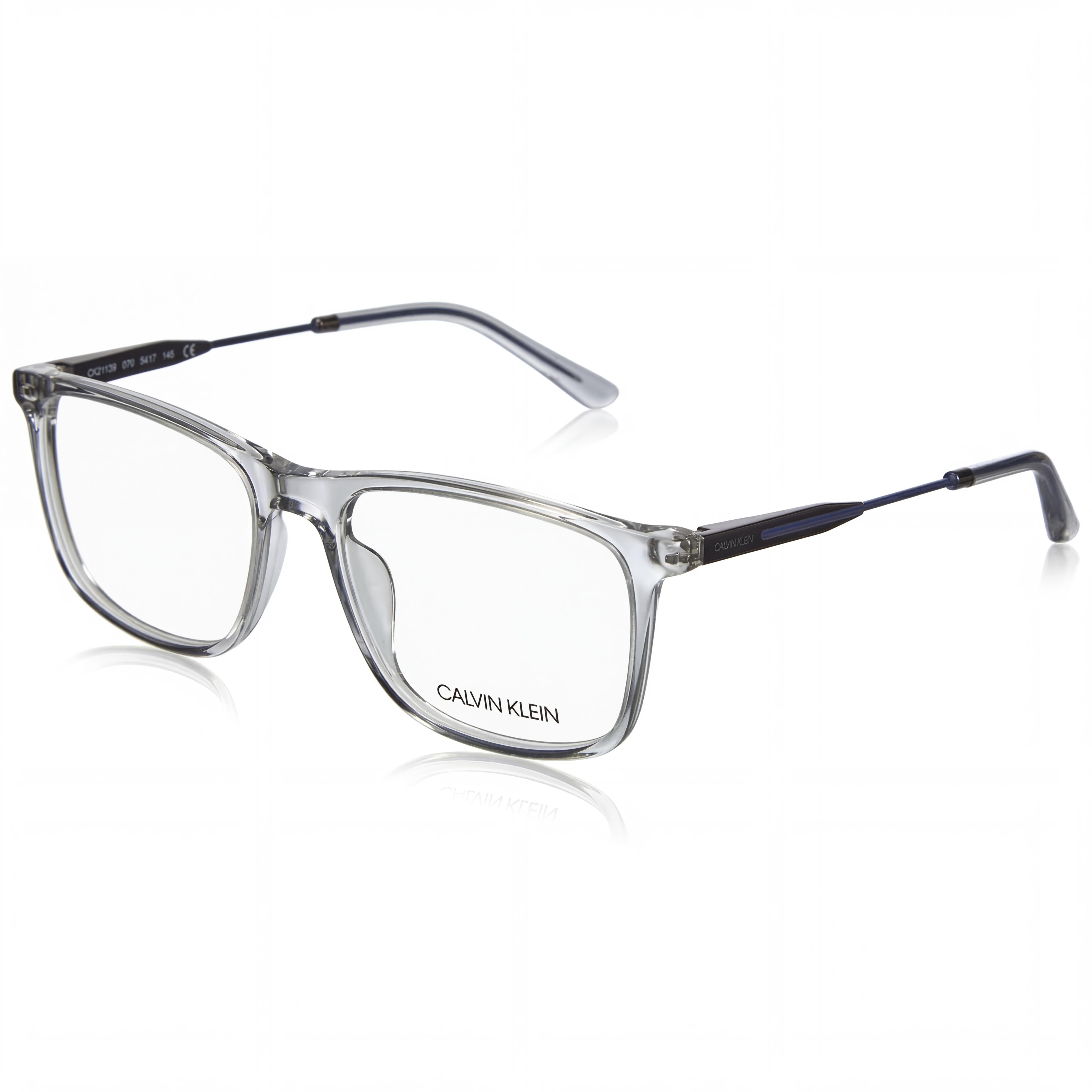 Calvin Klein CK21700 Women's Crystal Smoke Acetate Rectangular Eyeglasses with Non- Demo Lenses 54mm, Photo 1