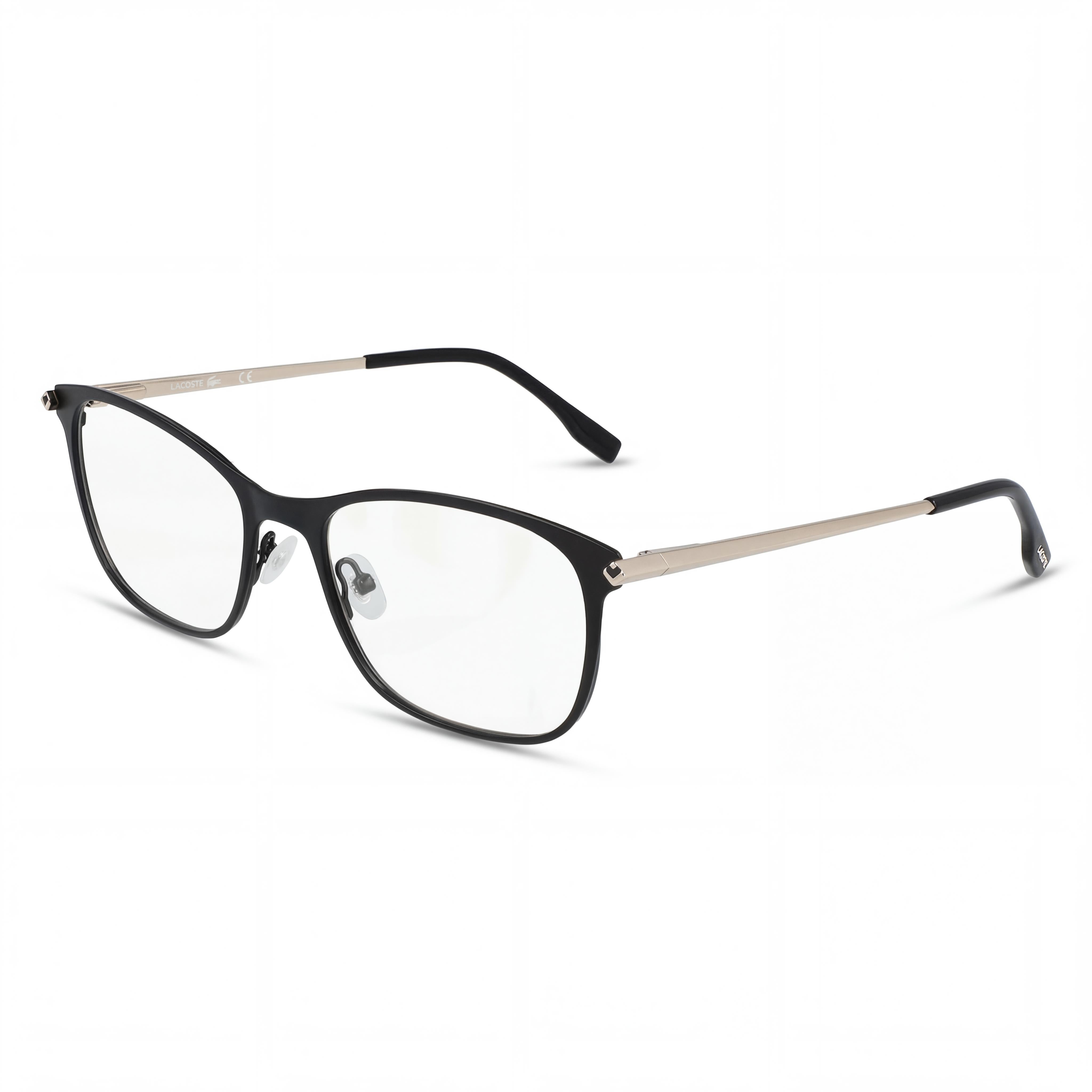 Lacoste CASUAL Women's Square Full-Rim Metal Black Crystal Demo Lenses Eyeglasses 56mm, Photo 1