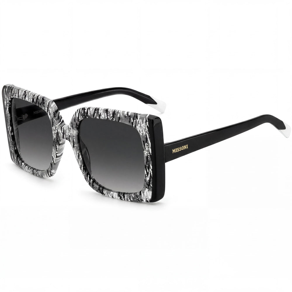 Gafas de sol Missoni para mujer, clásicas, con diseño negro y degradado gris oscuro, de acetato, con diseño negro y lentes degradado gris, 54 mm