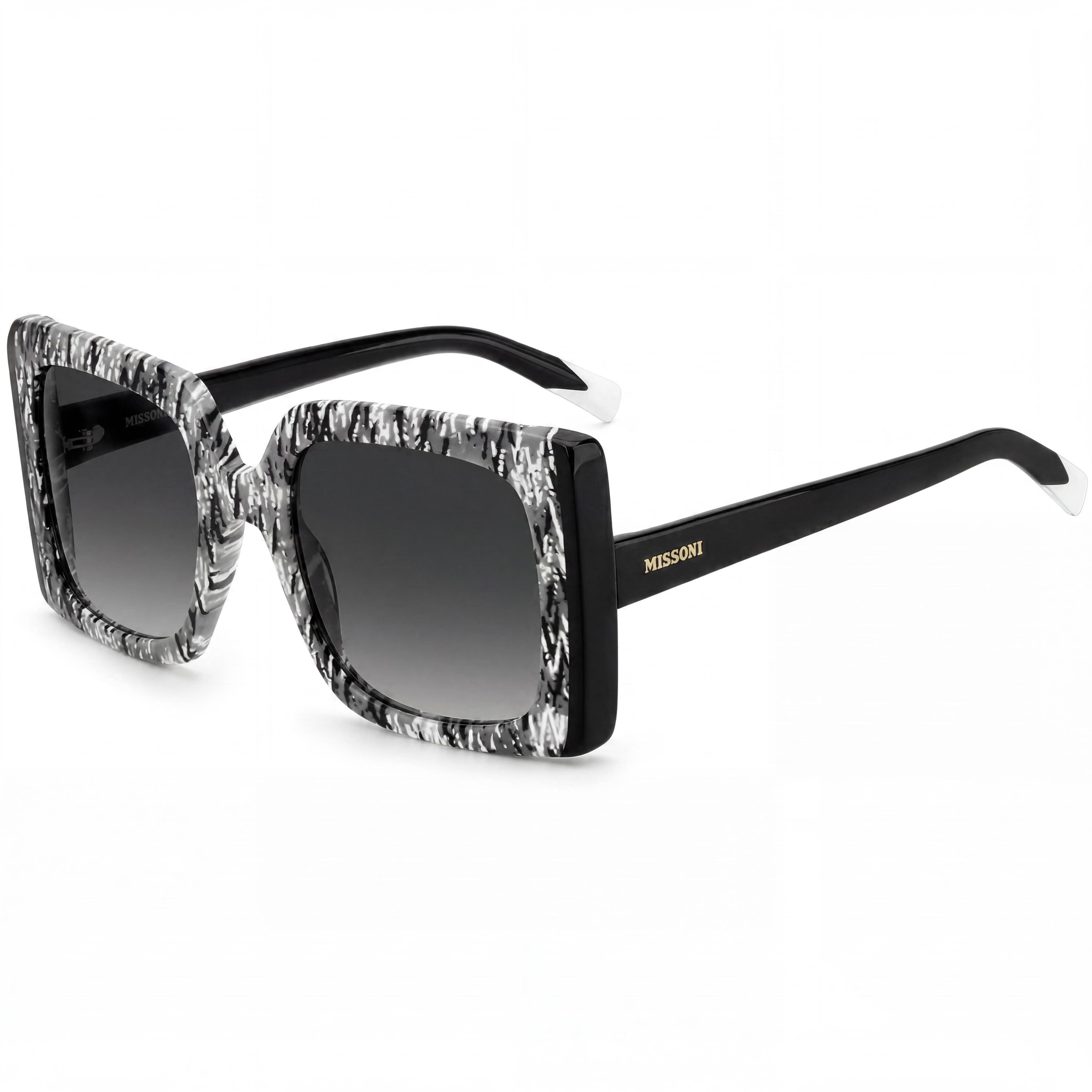 Gafas de sol Missoni para mujer, clásicas, con diseño negro y degradado gris oscuro, de acetato, con diseño negro y lentes degradado gris, 54 mm, Photo 1