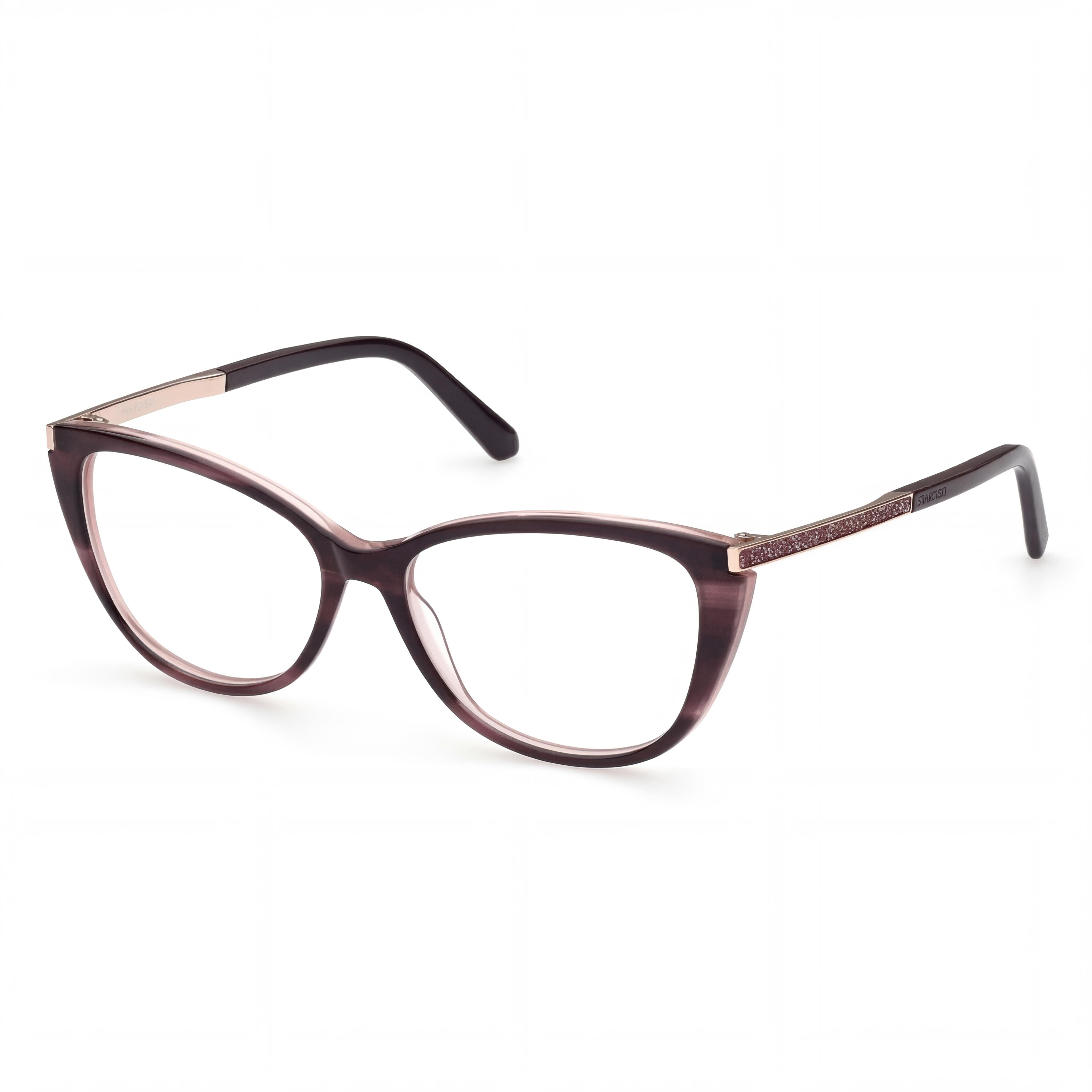 Swarovski SK5414 Modern Women's Bordeaux Optical Eyeglasses Frame, Prescription Ready with Clear Demo Lenses, 53mm, Photo 1