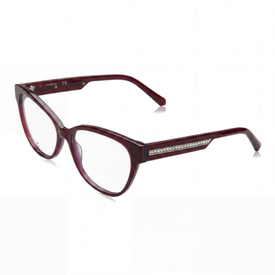 Swarovski Modern Unisex Sunglasses with Glossy Purple Frame and Polycarbonate Lenses, Size 55mm