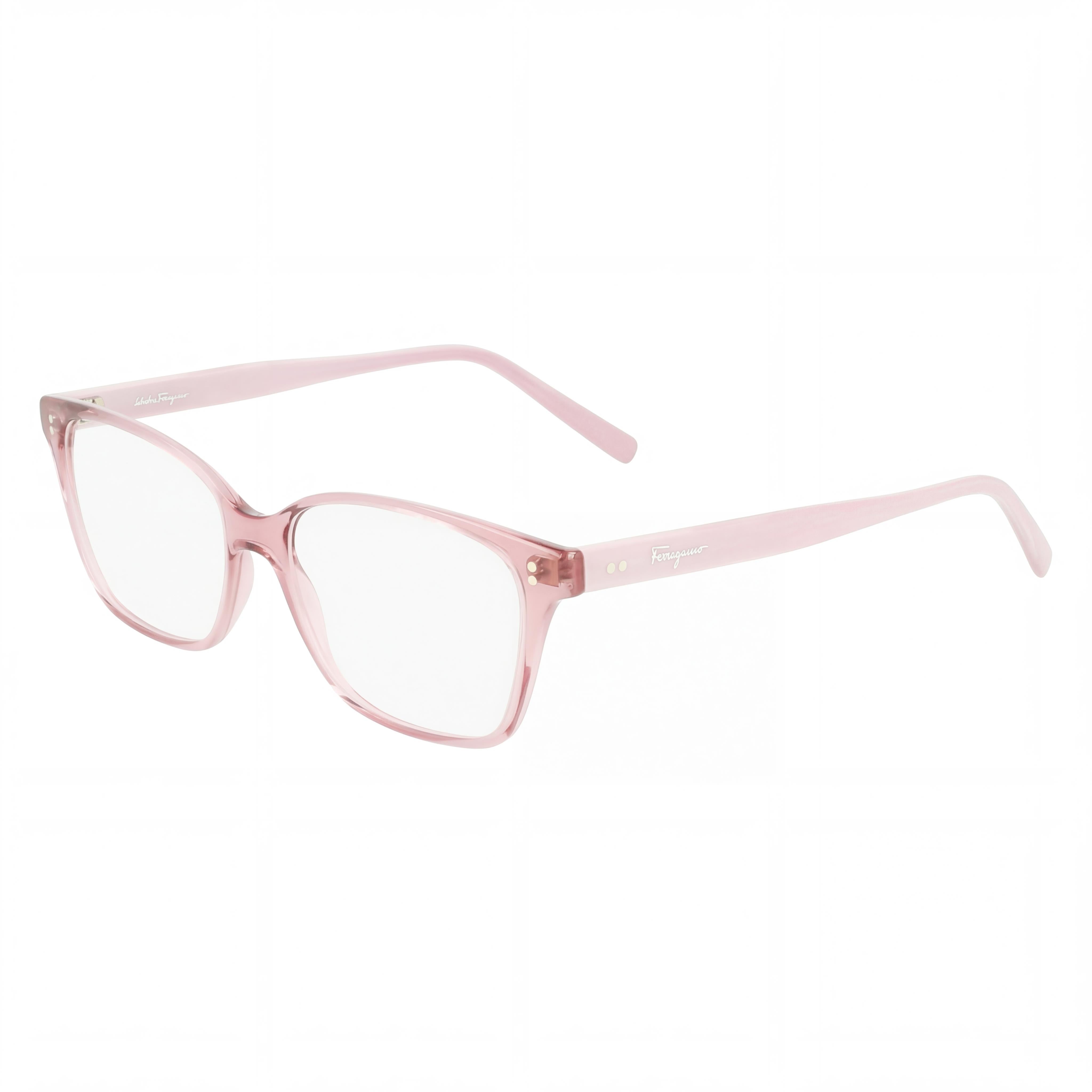 Salvatore Ferragamo Gafas de Acetato Modernas para Mujer con Montura y Cristales Rosa Transparente 52mm, Photo 1