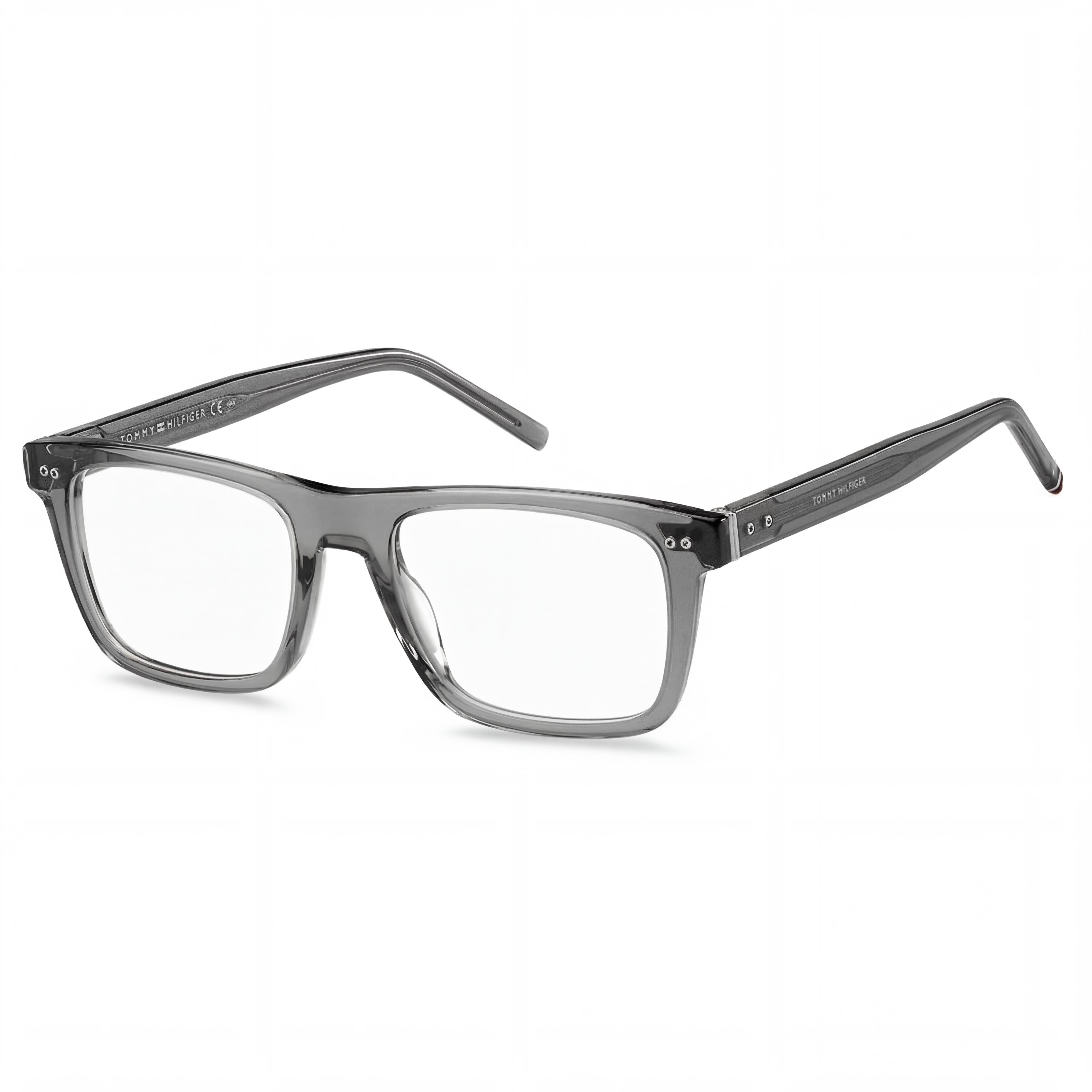 Tommy Hilfiger Modern Unisex Acetate Transparent Grey Frame Non-polarised Grey Lens Eyeglasses 52mm, Photo 1