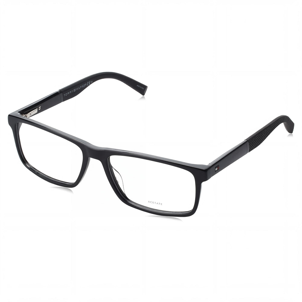 Gafas Tommy Hilfiger modernas para mujer, montura de acetato negra, lentes de policarbonato de 56 mm de ancho