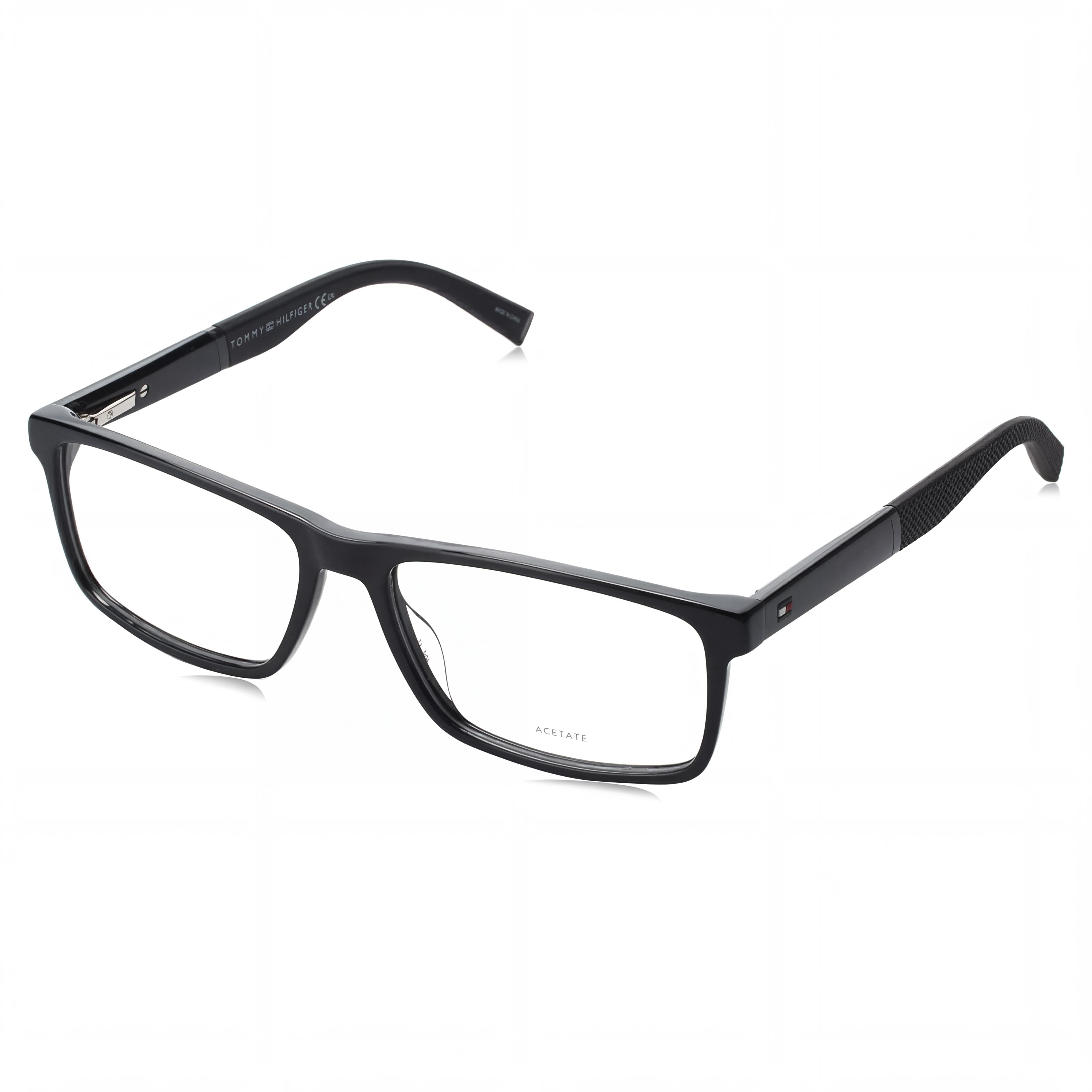 Tommy Hilfiger Modern Women's Black Acetate Frame Eyewear with 56mm Lens Width and Polycarbonate Lenses, Photo 1