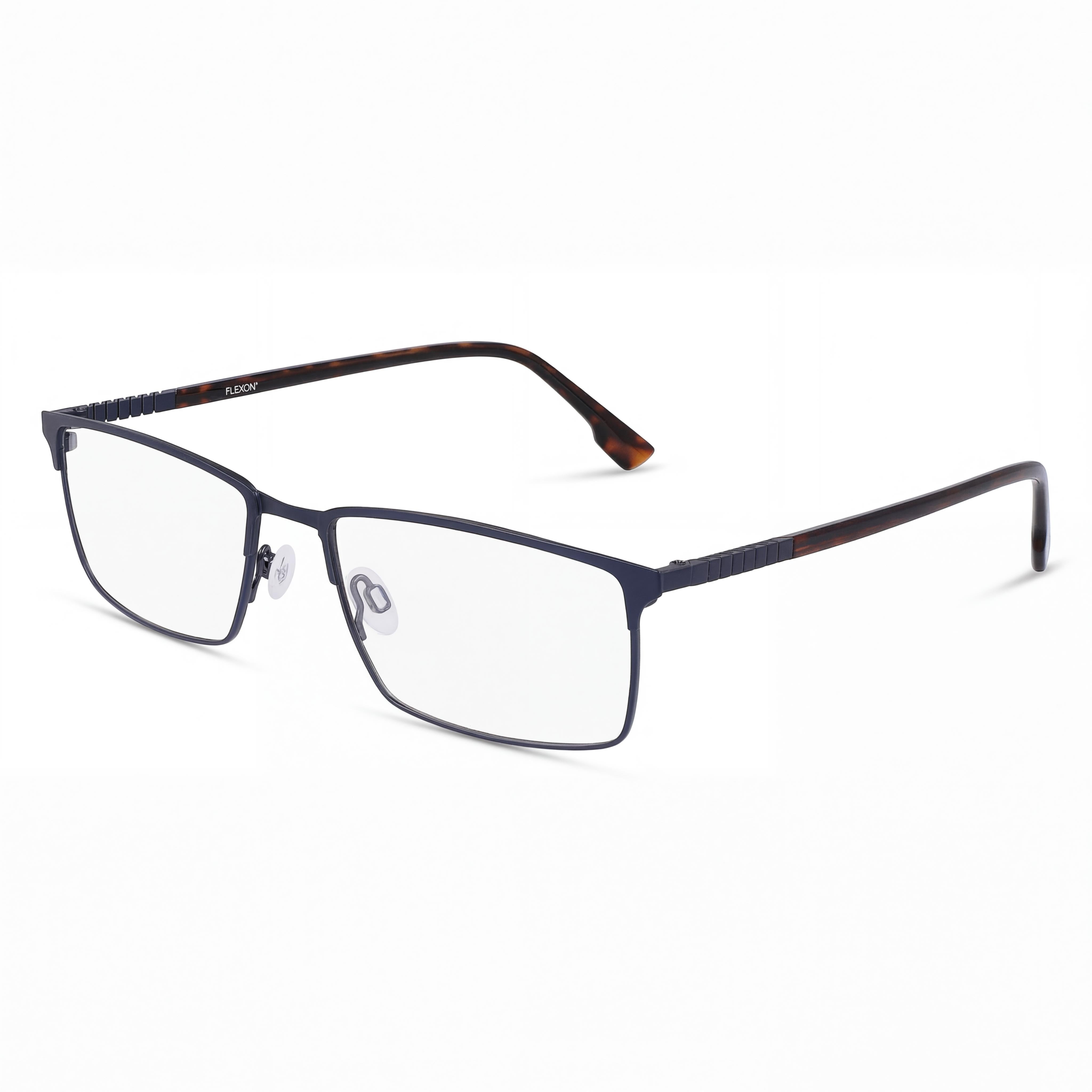 Flexon E1129 Unisex Acetate Frame in Matte Navy Color with Polycarbonate Lenses and 59mm Lens Width, Photo 1