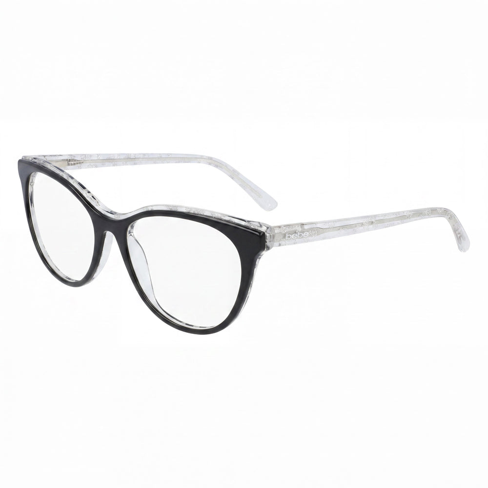 Gafas para hombre bebe Bb5189, montura de metal azabache, lentes de policarbonato transparente 55-17-135