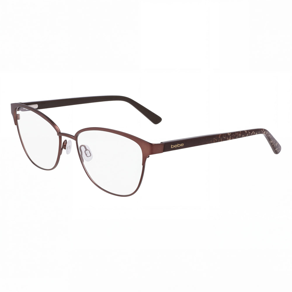 bebe Bb5202 Women's Topaz Metal Frame Eyewear with Clear Polycarbonate Lenses, Size 53-16-140