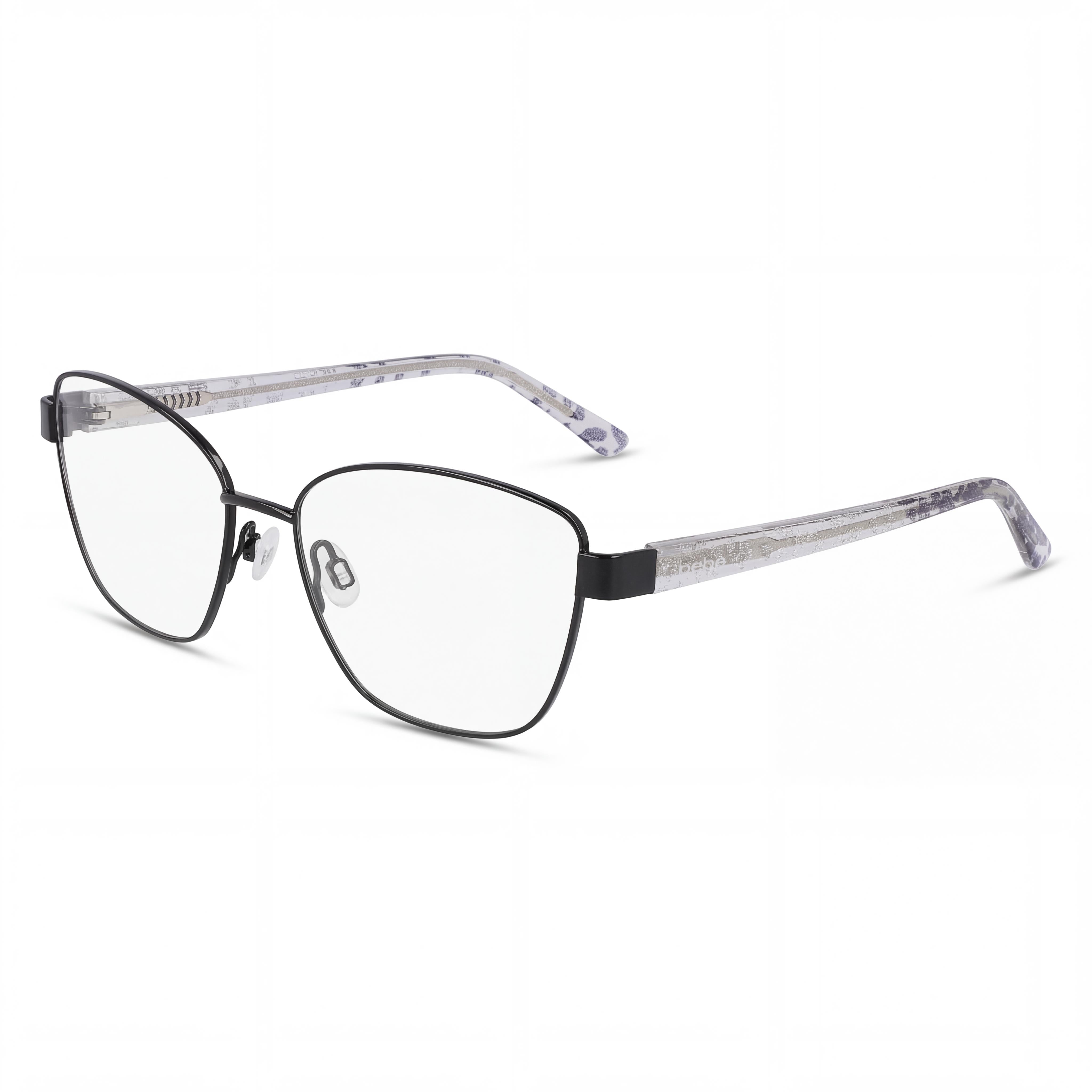 bebe Bb5209 Men's Jet Black Metal Eyeglass Frames with Clear Polycarbonate Demo Lenses 52mm Lens, 16mm Bridge, 135mm Temple, Photo 1