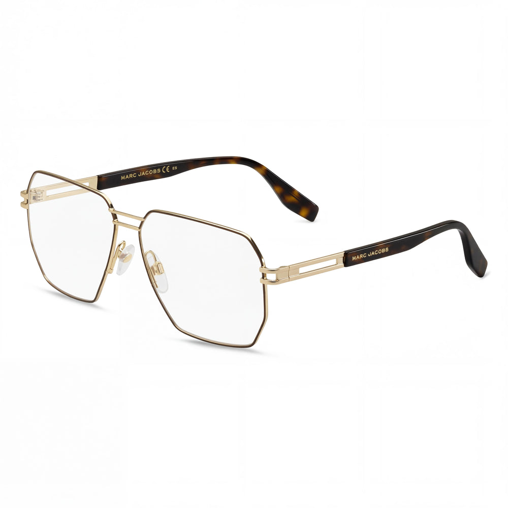 Marc Jacobs Comtemporary Women's Gold Brown Metal Durable Lightweight Eyeglass Frames with Integrated Nose-Pads and Non-Slip Temples