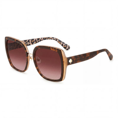kate spade new york Classic Women's Havana Brown Plastic 56mm Brown Shaded UV Protection Sunglasses