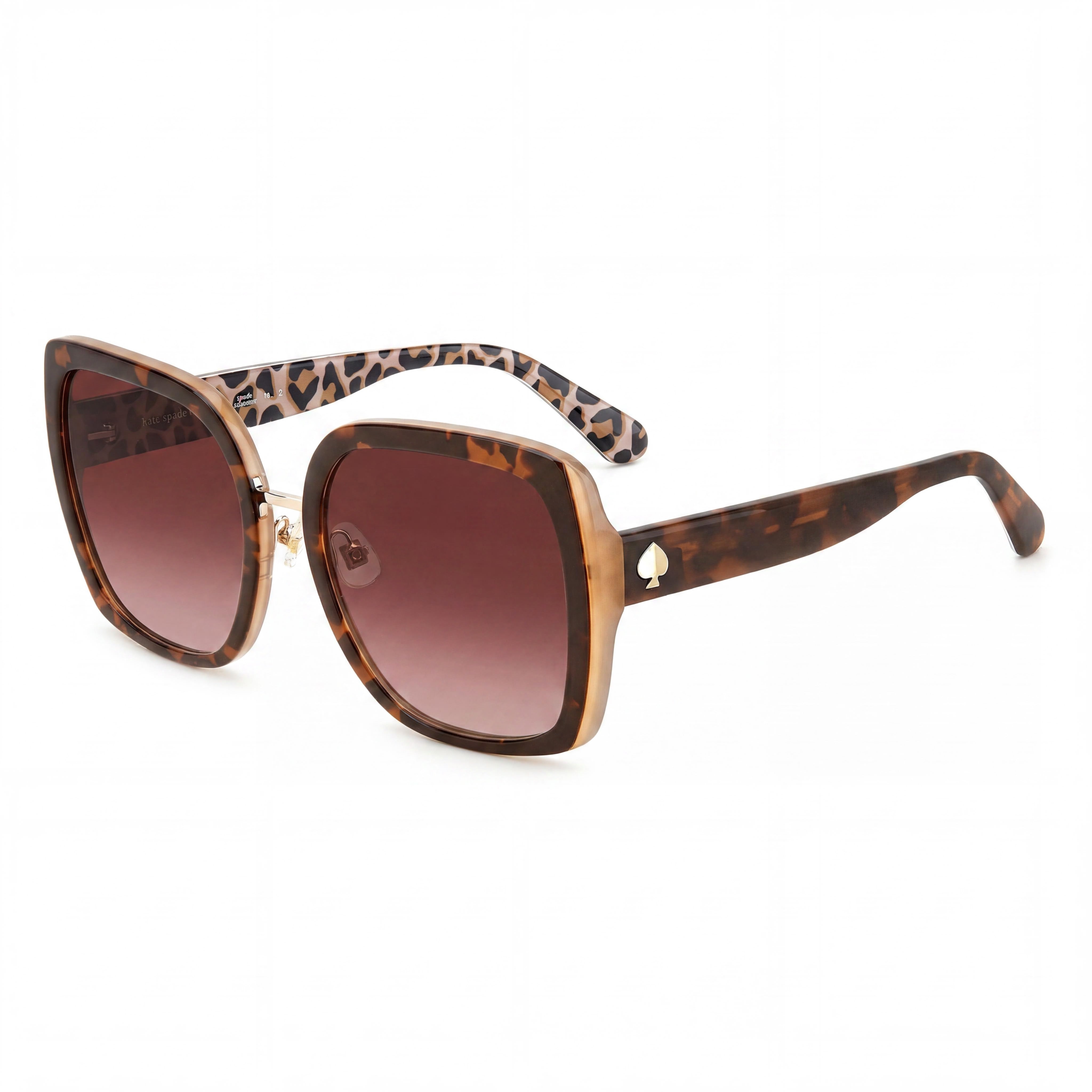 kate spade new york Classic Women's Havana Brown Plastic 56mm Brown Shaded UV Protection Sunglasses, Photo 1