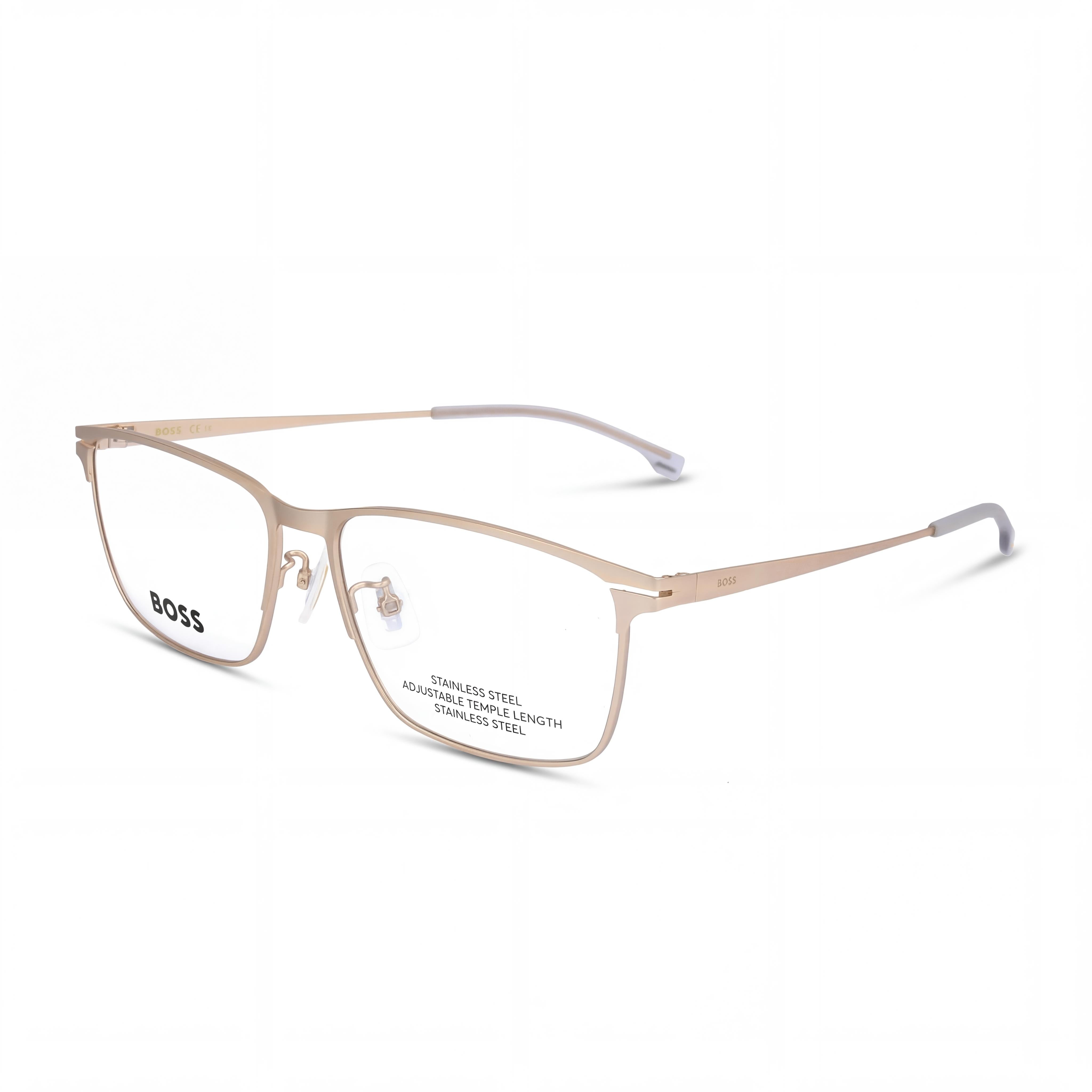 Hugo Boss Rectangular Optical Frames Boss 1467/f Unisex Metal Matte Gold with Lenses, 40mm, Photo 1