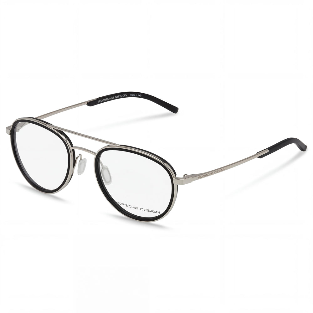 Gafas Porsche P8366 de estilo moderno para hombre con montura de acetato color paladio con lentes de 53 mm, puente de 20 mm y patillas de 145 mm