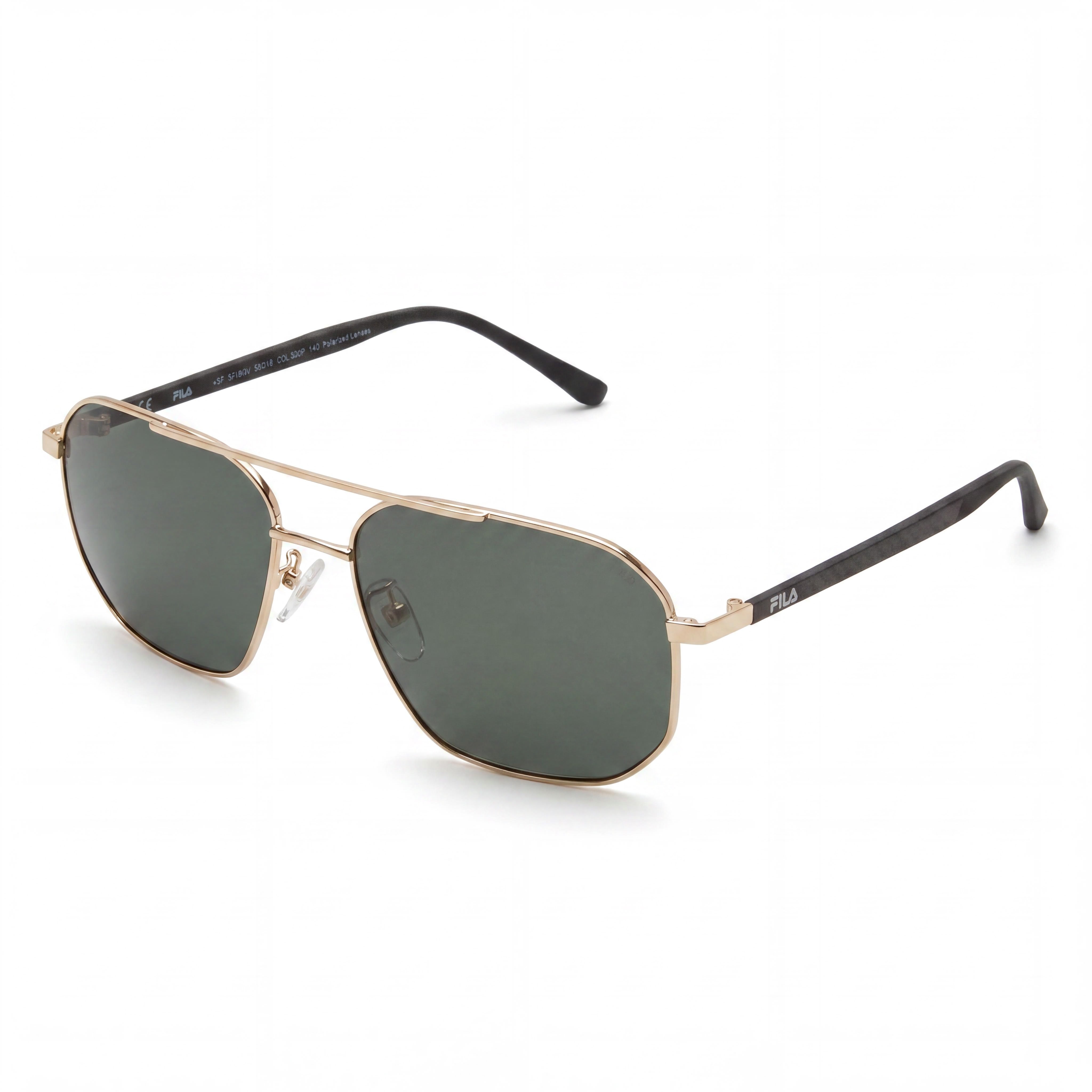 Fila Casual Men's Metal-Injected Shiny Rose Gold Frame Green Polarized UV Sunglasses 58-16-140, Photo 1
