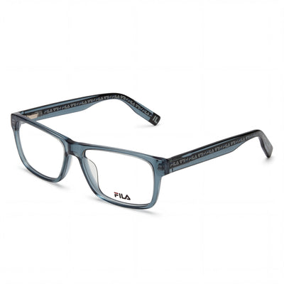 FILA Classic Men's Cellulose Acetate Eyeglasses in Transparent Azure, Size 52-15-145, Clear Demo Lenses, Prescription Ready