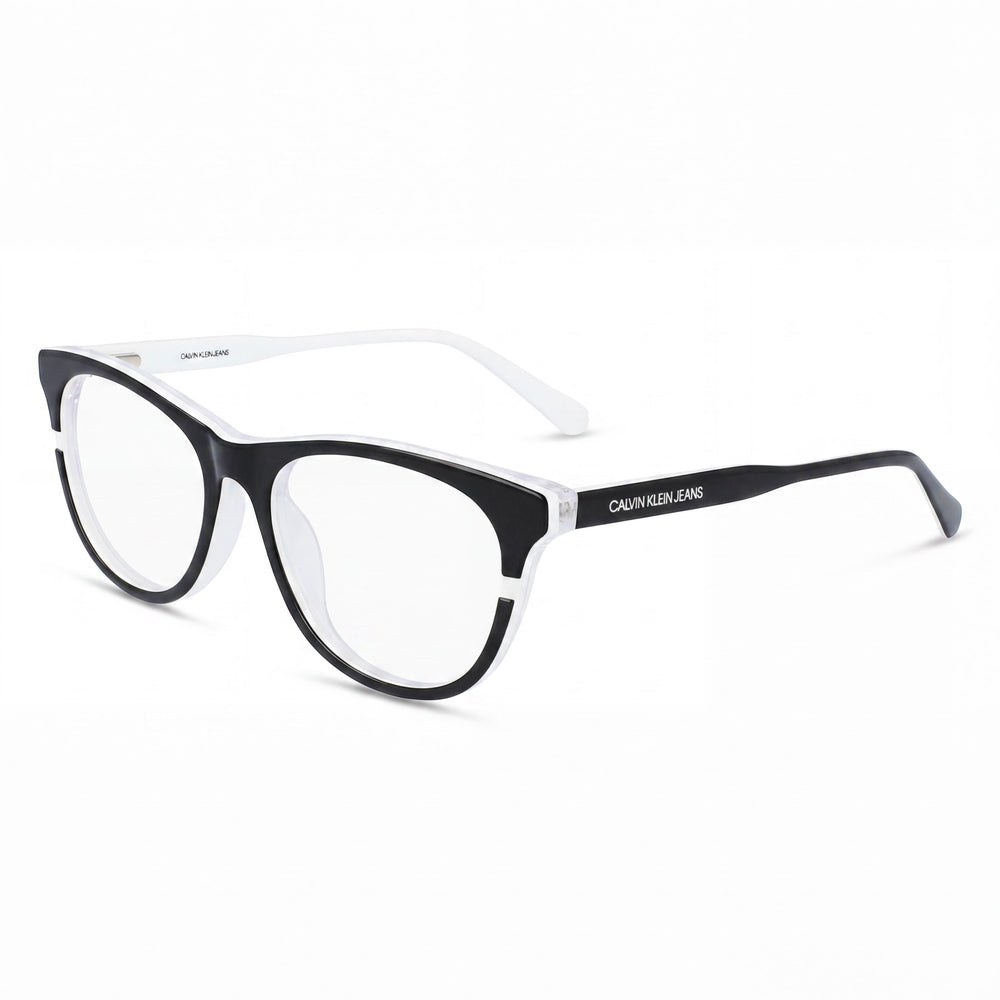 Calvin Klein Ckj20641 Gafas de hombre con montura de metal blanco y negro con lentes de 53 mm