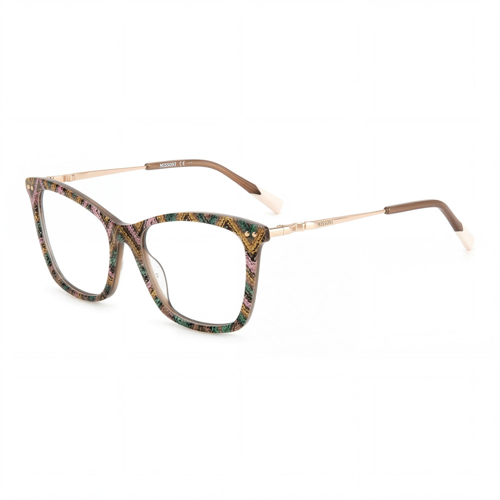 M Missoni Gafas de Sol Modernas para Mujer, con Montura de Acetato Multic con Estampado y Lentes de Policarbonato, 53mm