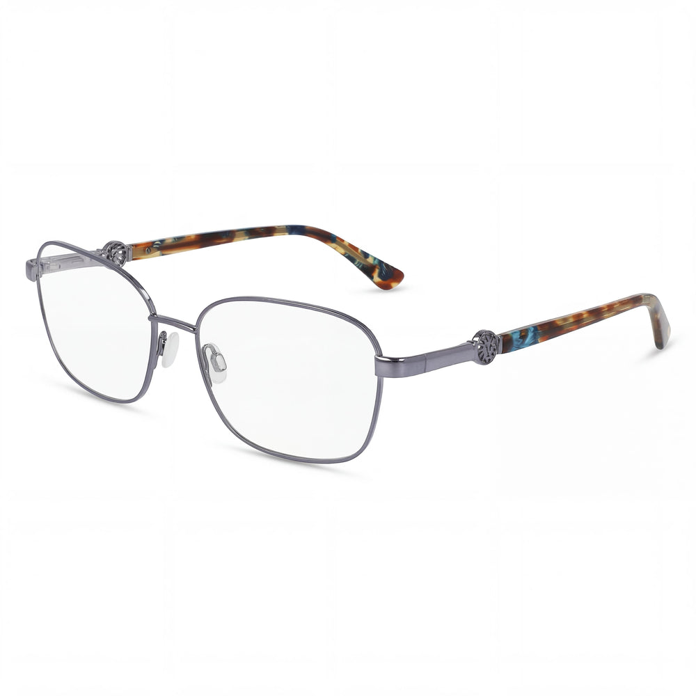 Gafas para hombre Anne Klein Ak5103 con montura de metal color pizarra, lentes transparentes de policarbonato, 52 mm