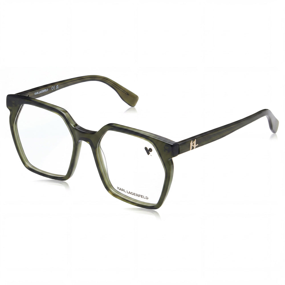 KARL LAGERFELD Modern KL6093 Unisex Khaki Acetate Frame Sunglasses with Blue Mirror Lenses, 54mm