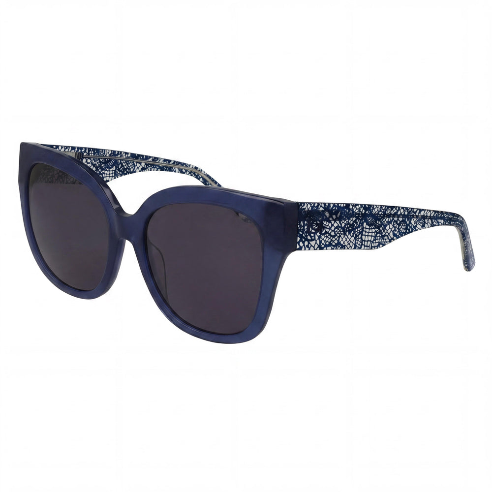 bebe Bb7248 Unisex Navy Crystal Plastic Frame Eyeglasses, UV Protection, Non-Polarized, 56mm