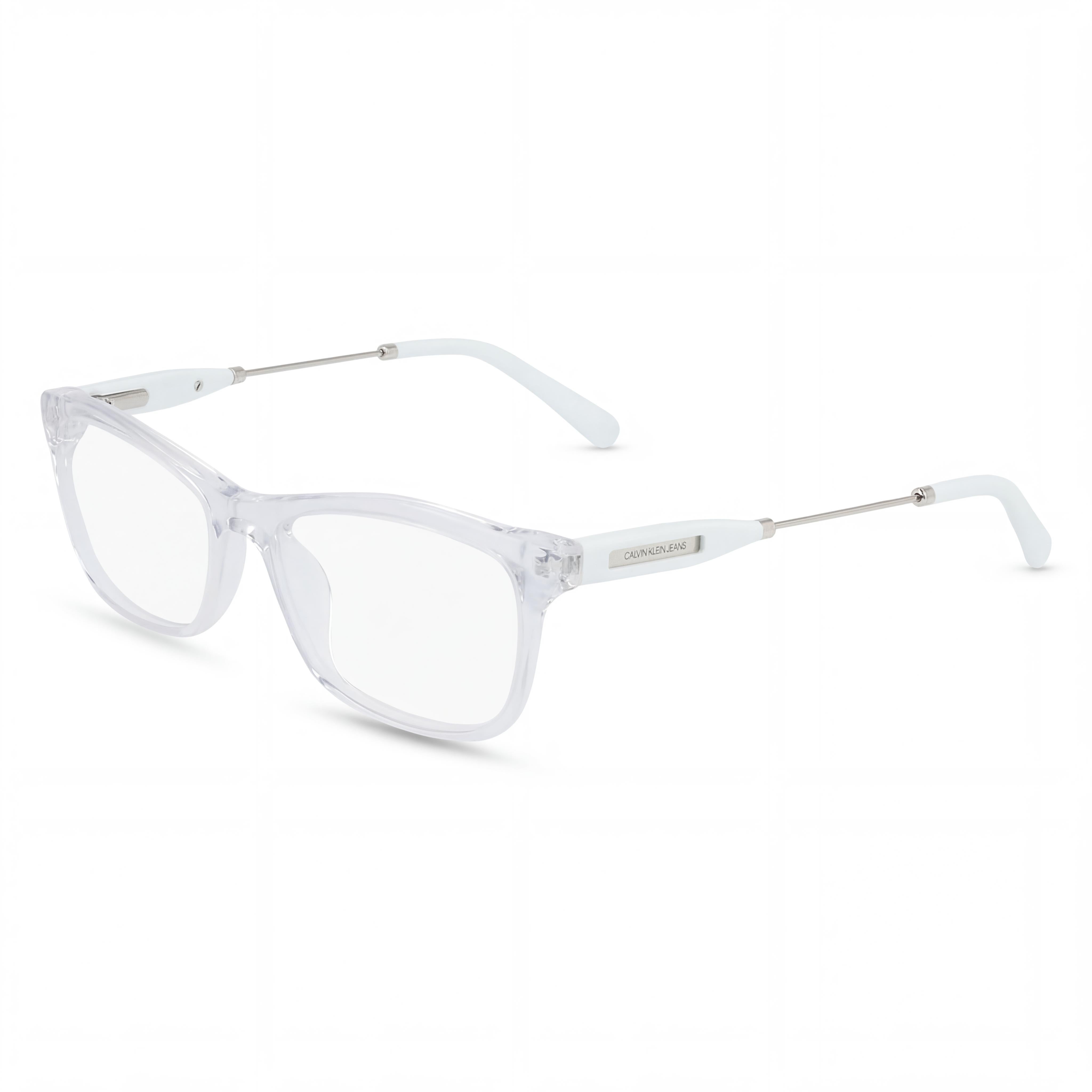 Calvin Klein Jeans Modern Women's Crystal Clear Frame Plastic Non-polarized Eyeglasses 51mm, Photo 1