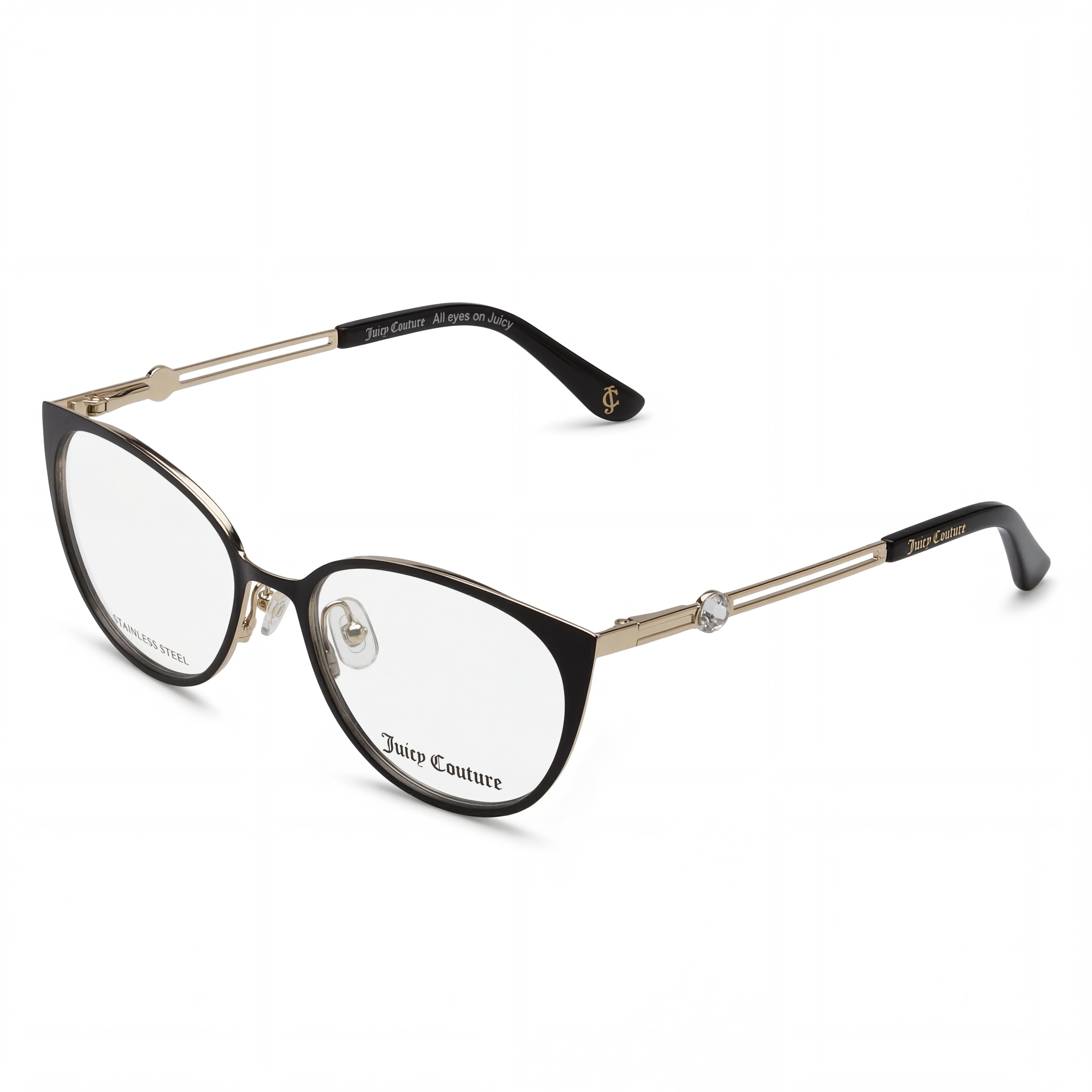Gafas de sol unisex modernas Juicy Couture con montura de acero de aleación negro mate y lentes no polarizadas, 51 mm, Photo 1