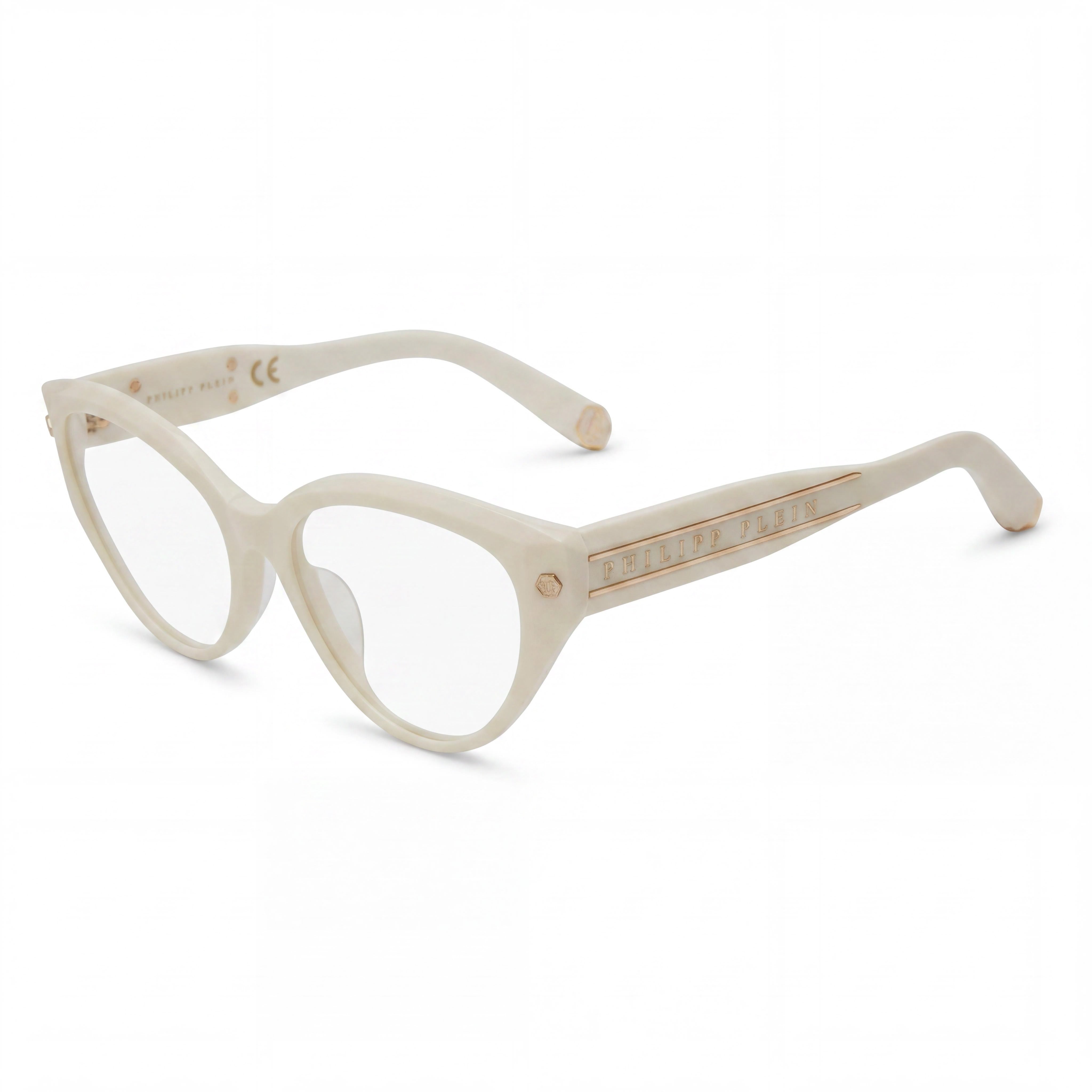 Gafas Philipp Plein Classic para mujer de acetato amarillo claro dorado de 54 mm, Photo 1