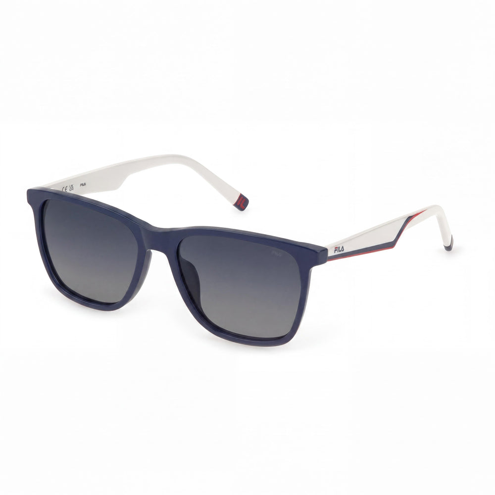 Fila Sfi461 para hombre, armazón azul, lentes azules degradados no polarizados de 56 mm con protección UV