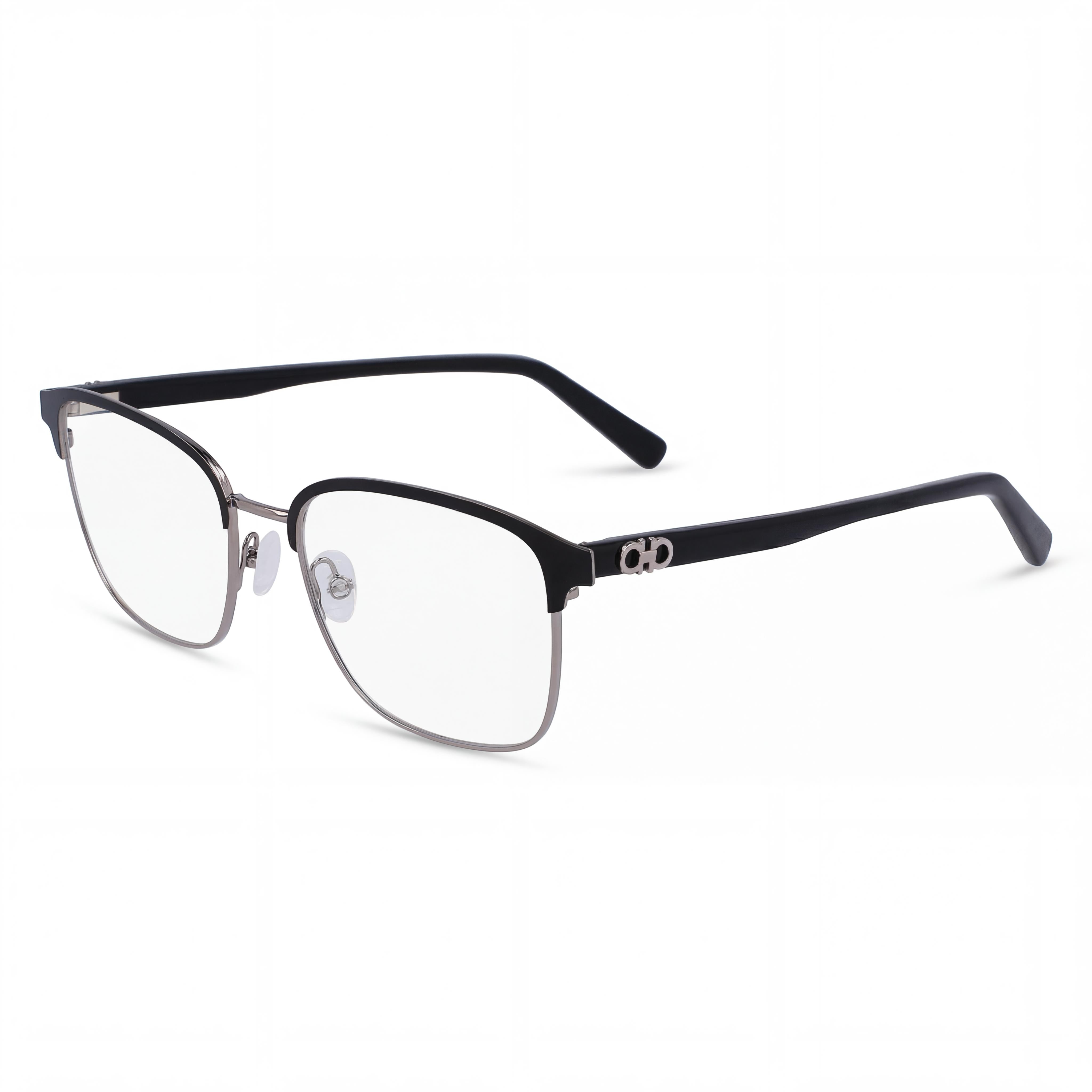 Salvatore Ferragamo SF2225 Modern Rectangular Alloy Steel Unisex Eyeglasses Ruthenium Black 53mm, Photo 1