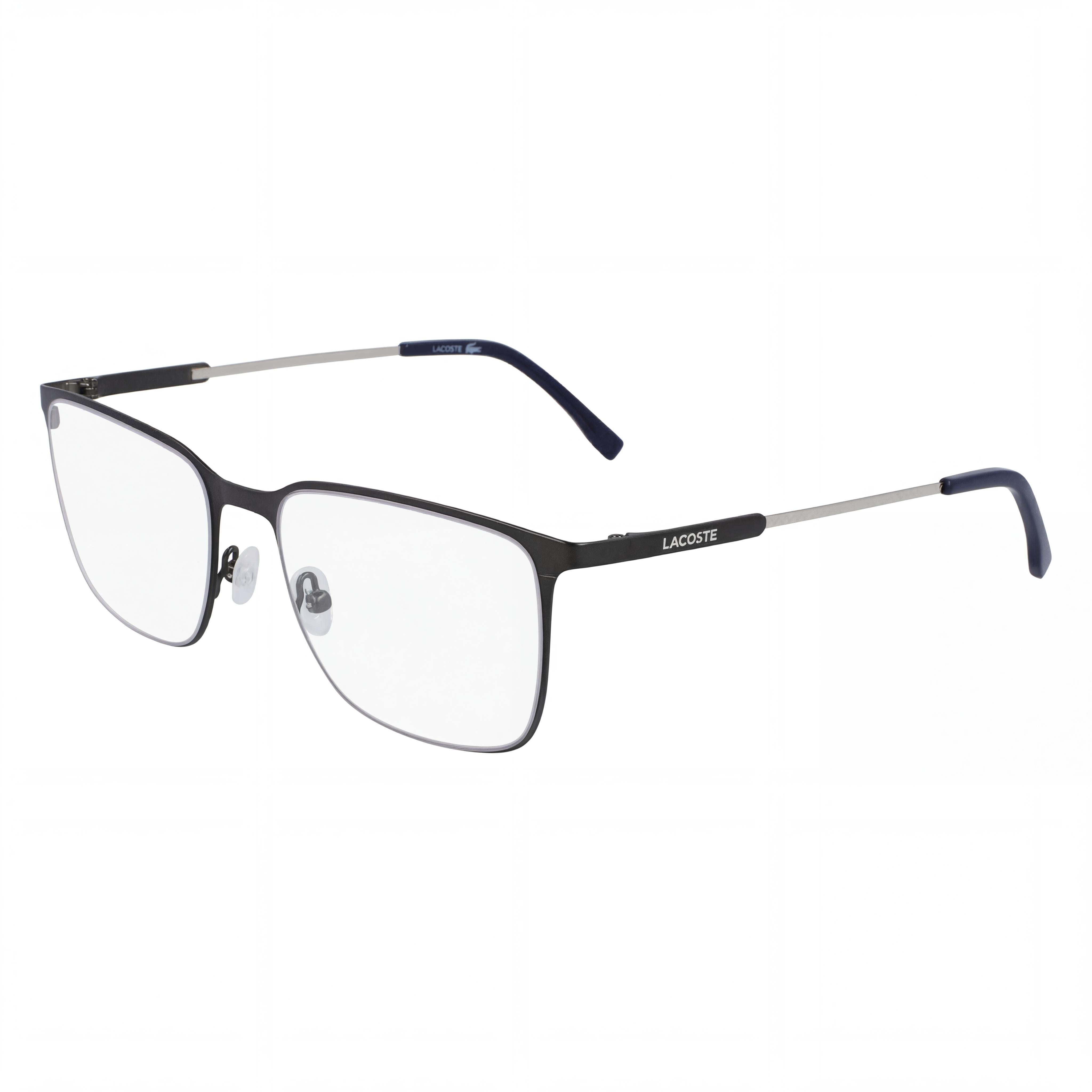Lacoste Modern Unisex Matte Dark Grey Acetate Frame Optical Eyeglasses with 55mm Lens Width, Photo 1