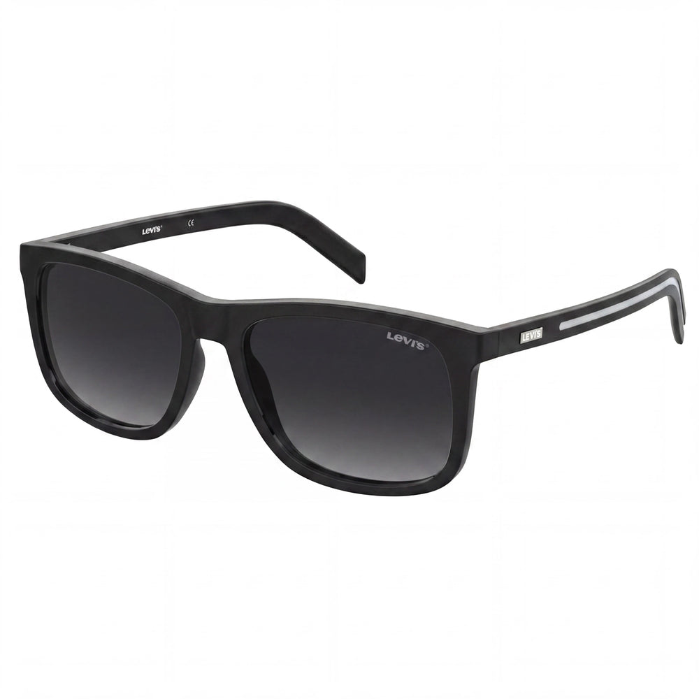 Gafas de sol Levi's modernas para mujer, montura de poliamida ecológica negra con lentes degradadas gris oscuro, ancho de lente de 56 mm, protección UV
