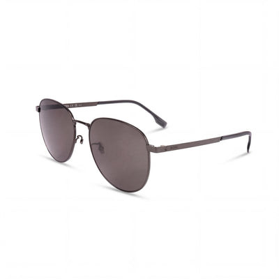 HUGO BOSS Modern Men's Stainless Steel Frame UV Protection Sunglasses Dark Ruthenium Black 57mm