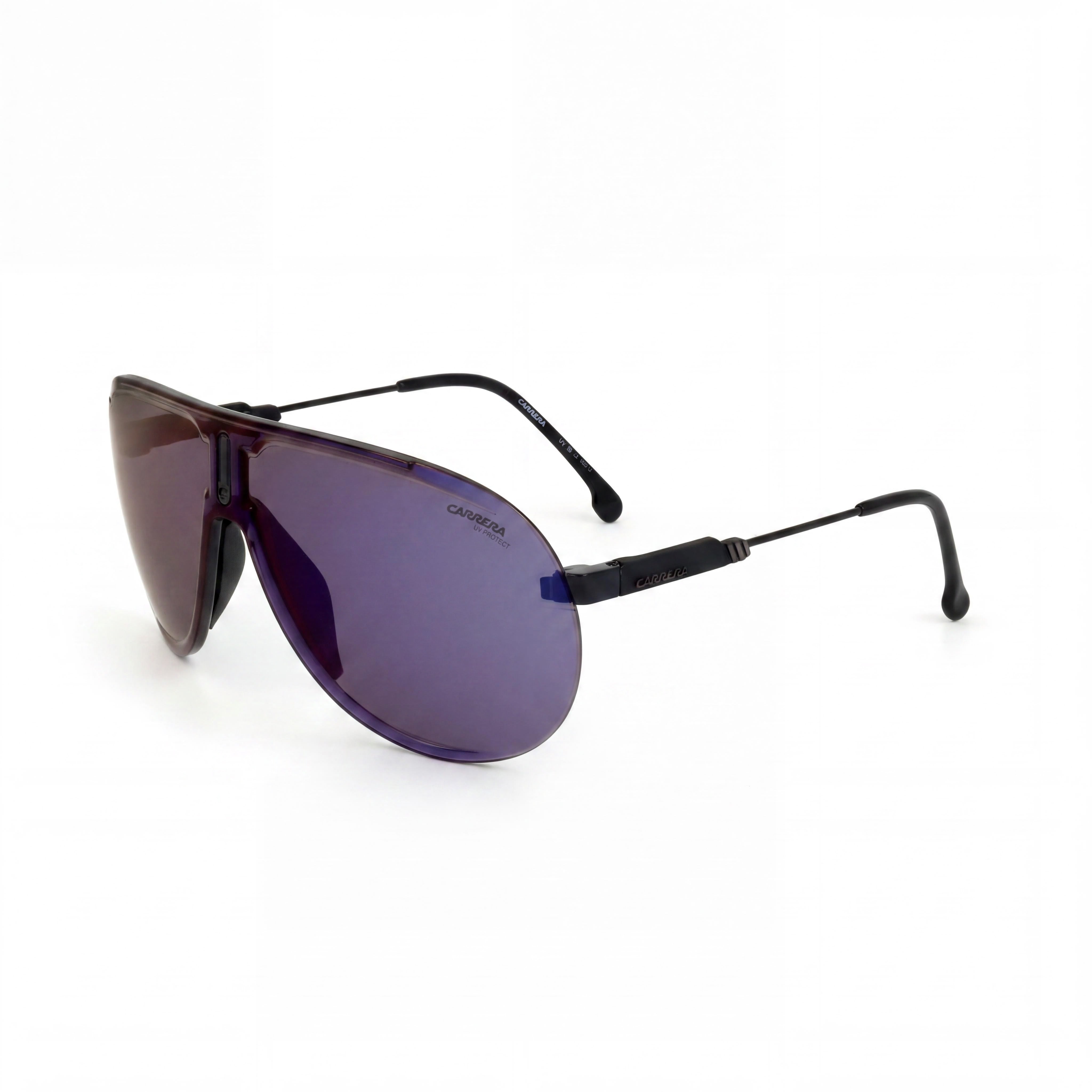 Carrera Modern Unisex Black Blue Polycarbonate Frame Non-Polarized UV Protection Sunglasses 99mm, Photo 1