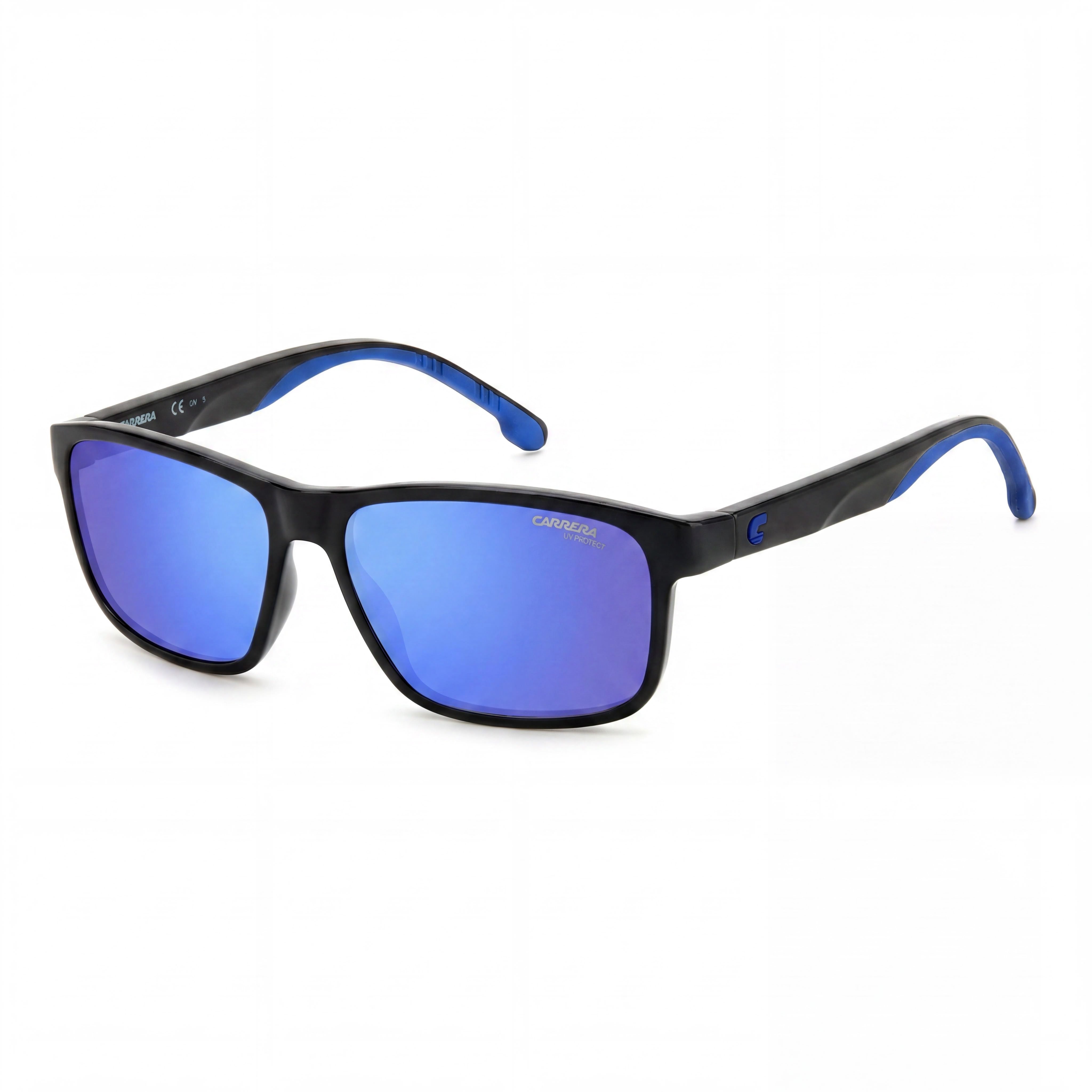 CARRERA Casual Unisex Sunglasses with Black and Blue Polyamide Frame, Blue Multilayer Non-Polarized UV Protection Lenses 54mm, Photo 1