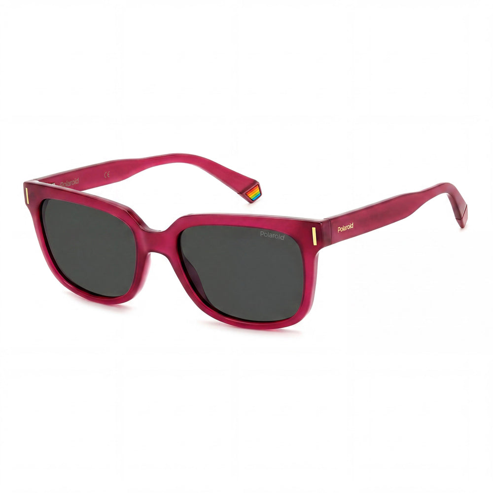 Polaroid Modern Men’s Fuchsia Polycarbonate Frame Grey Polarized UV 400 Protection Sunglasses 54mm