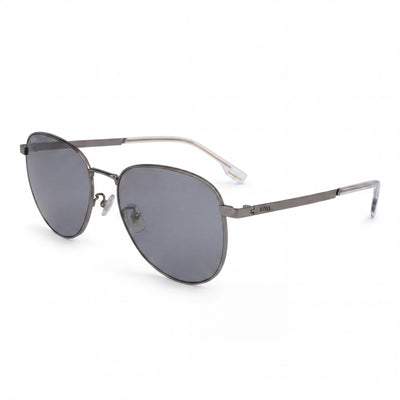 Hugo Boss Modern Unisex Stainless Steel Silver Mirror Ruthenium Non-Polarized UV Sunglasses 57-18-145mm