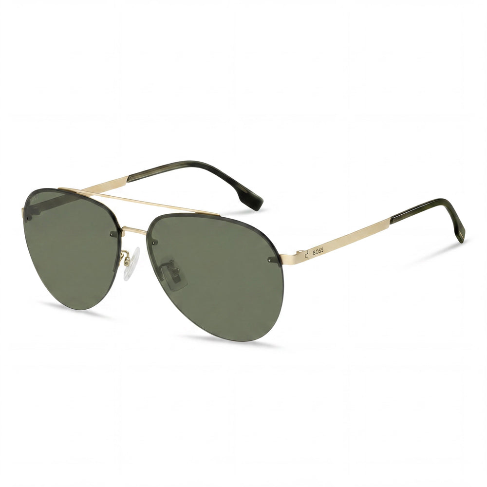 HUGO BOSS Modern Women's Metal Frame Sunglasses with Polycarbonate Lenses and UV Protection, Matte Gold, 62mm Lens Width