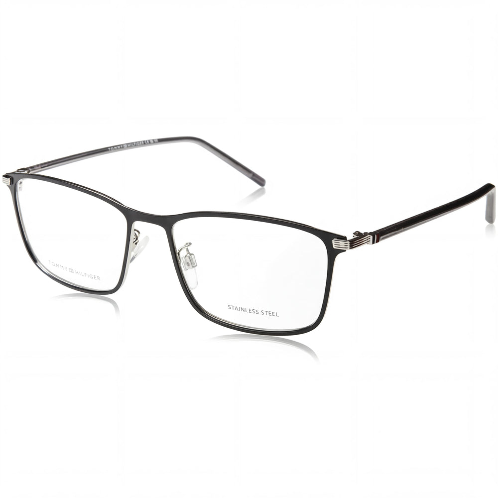Tommy Hilfiger Modern Unisex Black Palladium Alloy Steel Frame Eyeglasses with Polycarbonate Lenses 54mm